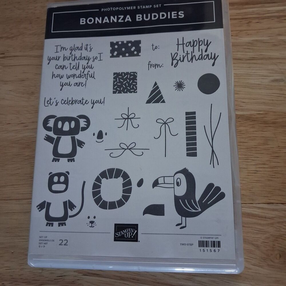 Stampin Up Bonanza Buddies Stamp Set & Bonanza Dies Complete Retired Bundle